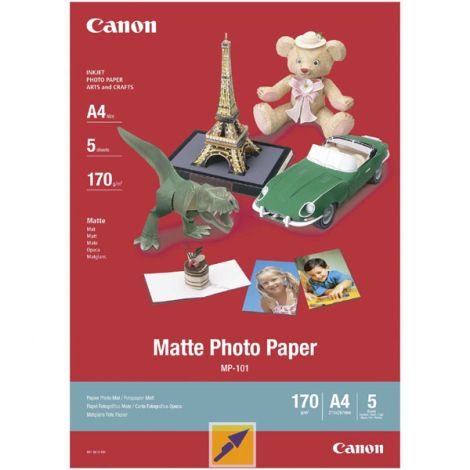 Canon Matte Photo Paper, MP-101, foto papír, matný, 7981A042, bílý, A4, 170 g/m2, 5 ks, inkoustový