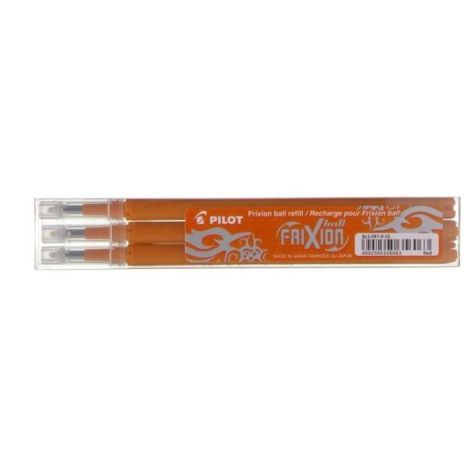 Náhradní náplň do gumovacího rolleru PILOT Frixion 0,7mm oranžová 3ks