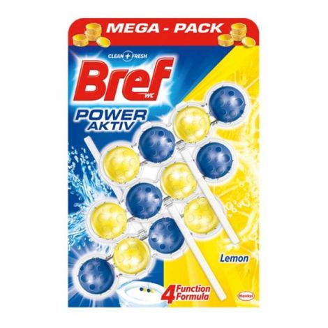 Bref Power Aktiv WC závěsný blok tuhý 3 x 50 g Citron