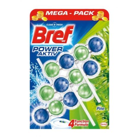 Bref Power Aktiv WC závěsný blok tuhý 3 x 50 g Borovice