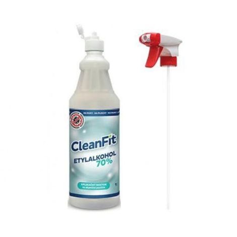 CleanFit dezinfekční roztok Etylakohol 70% 1l + rozprašovač ZDARMA