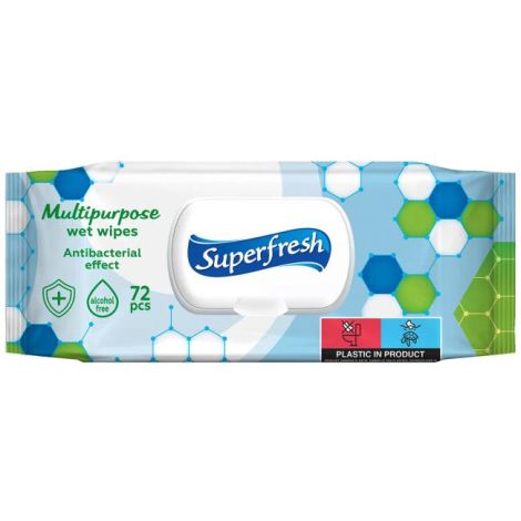 Vlhčené utěrky Superfresh antibakteriální 72ks