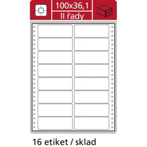 Etikety tabelační 102x36,1mm APLI 2 řadové