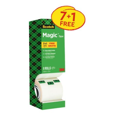 Lepicí páska Scotch Magic neviditelná popisovatelná 19 mm x 33 mv krabičce 7+1 zdarma