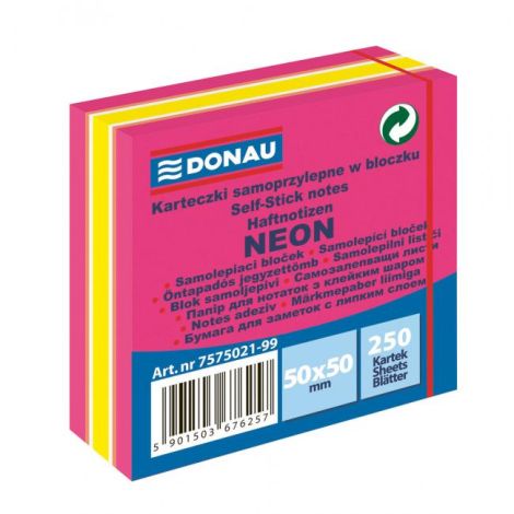 Bloček Donau neonový 50x50mm 250l růžový