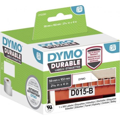 Samolepící etikety Dymo LW 102x59mm polypropylenové s ochrannou vrstvou bílé