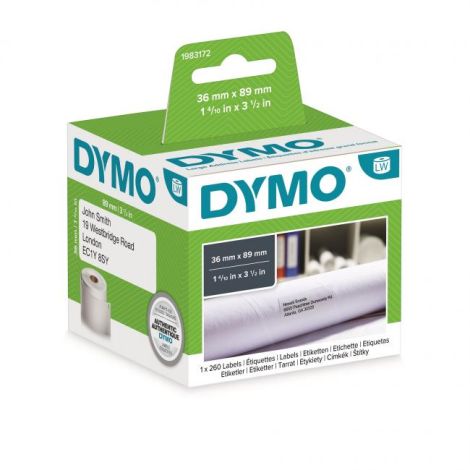 Samolepící etikety Dymo LW 89x36mm adresné velké bílé 260ks