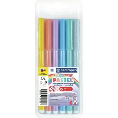 Sada popisovačů Centropen Pastel 7550/6S