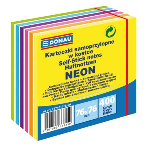 Bloček DONAU 6 neonových barev 76x76mm 400l