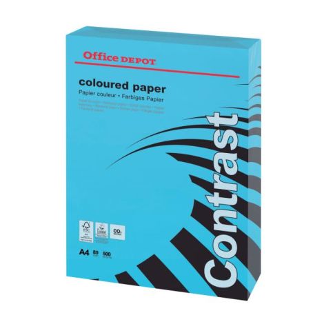 Barevný papír Office Depot Contrast intenzivní modrá, A4, 80 g