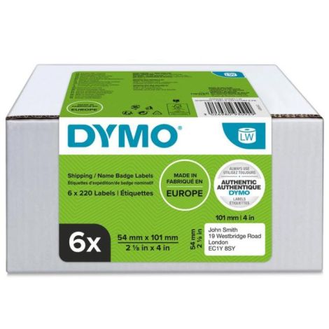 Samolepící etikety Dymo LW 101x54mm jmenovky balíky bílé 1320ks