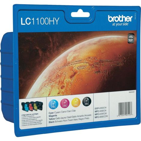 Cartridge Brother LC1100HY VALBP, CMYK, čtyřbalení, multipack, originál