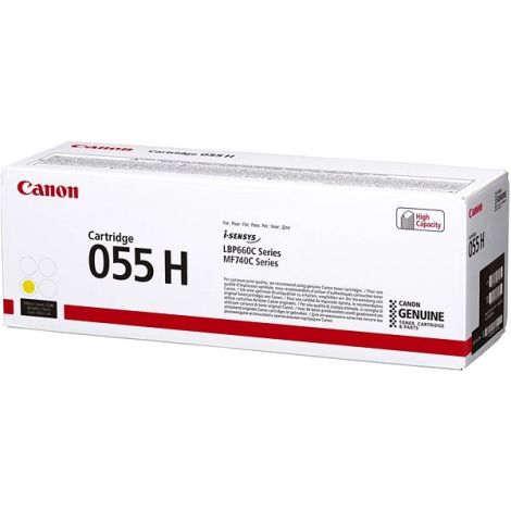 Toner Canon 055H Y, CRG-055H Y, 3017C002, žlutá (yellow), originál