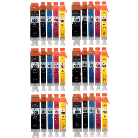 Cartridge 5 x Canon CLI-551 XL CMYK, PGI-550 XL + CLI-551 XL CMYK, PGI-550 XL ZDARMA, multipack, alternativní