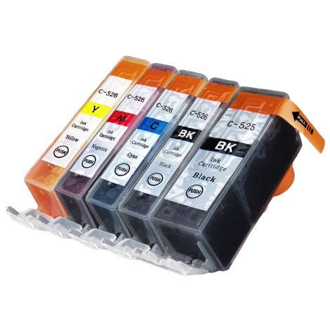 Cartridge Canon CLI-526 CMYK, PGI-525, 5-pack, multipack, alternativní