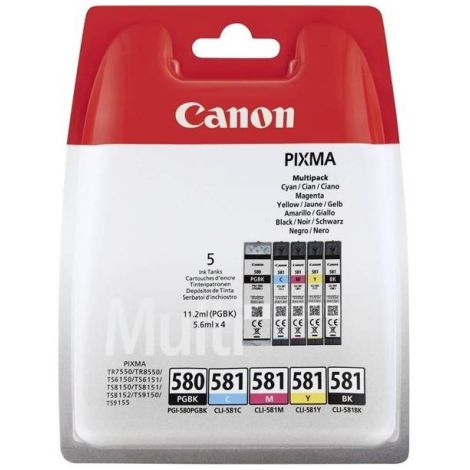 Cartridge Canon CLI-581, CMYK, PGI-580, 5-pack, multipack, originál