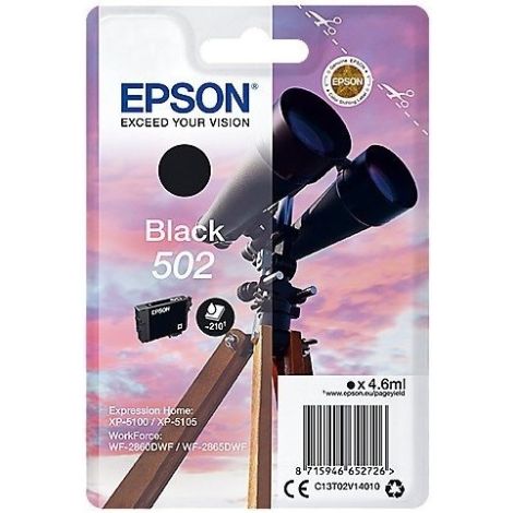 Cartridge Epson 502, C13T02V14010, černá (black), originál