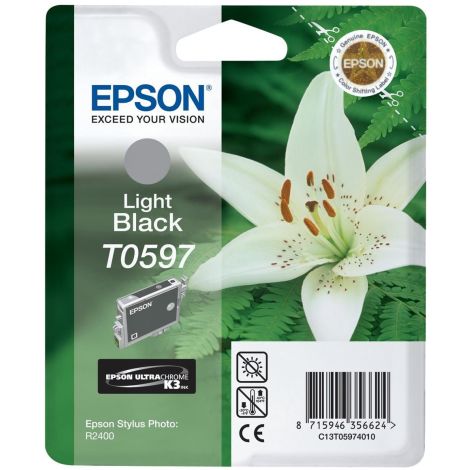 Cartridge Epson T0597, světlá černá (light black), originál