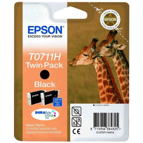 Cartridge Epson T0711, dvojbalení, černá (black), originál