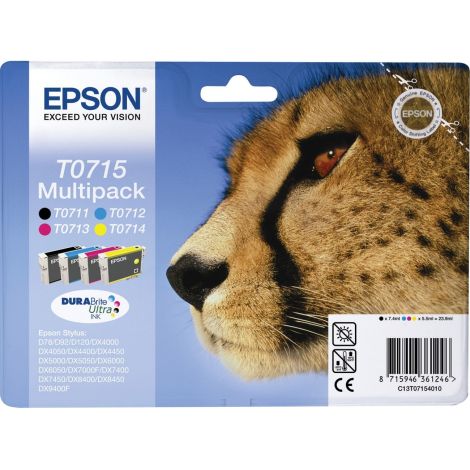 Cartridge Epson T0715, CMYK, čtyřbalení, multipack, originál