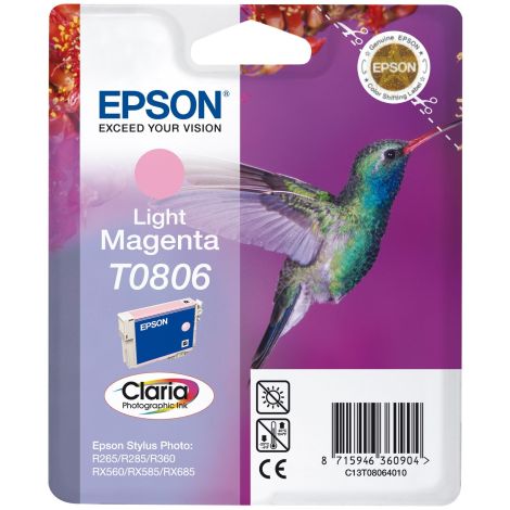 Cartridge Epson T0806, světlá purpurová (light magenta), originál