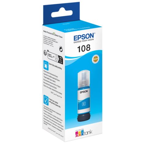 Cartridge Epson 108, T09C2, C13T09C24A, azurová (cyan), originál