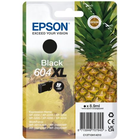 Cartridge Epson 604XL, C13T10H14010, T10H140, černá (black), originál