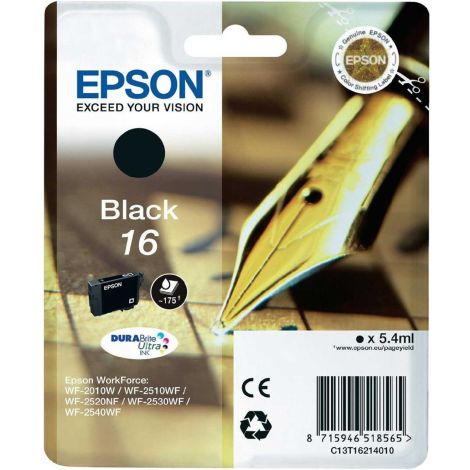 Cartridge Epson T1621 (16), C13T16214012, černá (black), originál