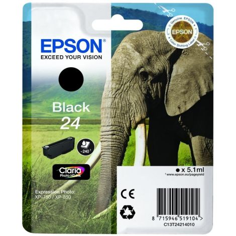 Cartridge Epson T2421 (24), C13T24214012, černá (black), originál