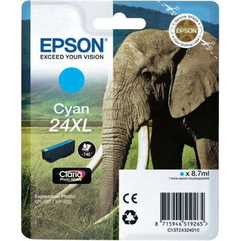 Cartridge Epson T2432 (24XL), C13T24324012, azurová (cyan), originál