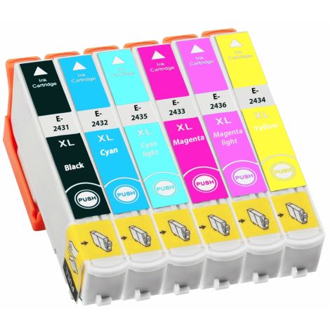 Cartridge Epson T2438 (24XL), C13T24384011, CMYK + LC + LM, 6-pack, multipack, alternativní