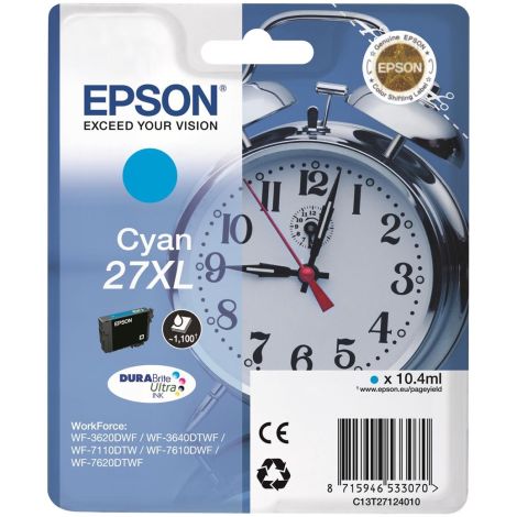 Cartridge Epson T2712 (27XL), C13T27124012, azurová (cyan), originál