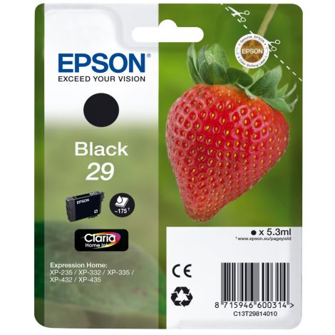 Cartridge Epson T2981 (29), C13T29814012, černá (black), originál