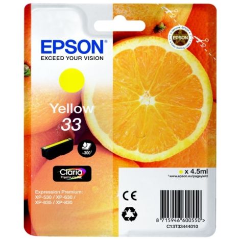 Cartridge Epson T3344 (33), C13T33444012, žlutá (yellow), originál