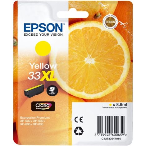 Cartridge Epson T3364 (33XL), C13T33644012, žlutá (yellow), originál