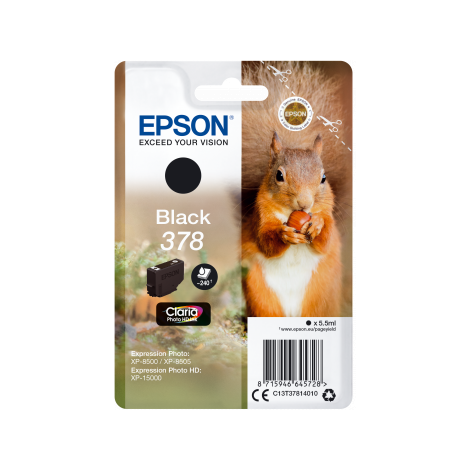 Cartridge Epson 378, T3781, C13T37814010, černá (black), originál