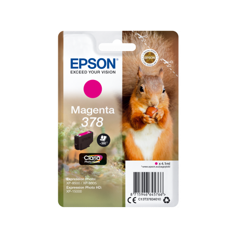 Cartridge Epson 378, T3783, C13T37834010, purpurová (magenta), originál