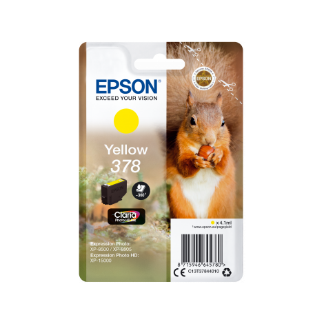 Cartridge Epson 378, T3784, C13T37844010, žlutá (yellow), originál