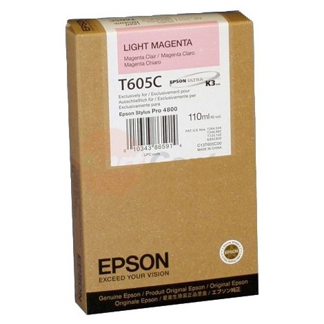 Cartridge Epson T605C, světlá purpurová (light magenta), originál