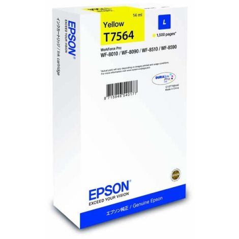 Cartridge Epson T7564, žlutá (yellow), originál