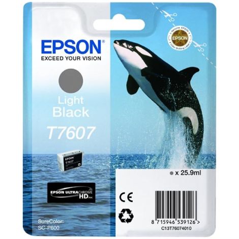 Cartridge Epson T7607, světlá černá (light black), originál