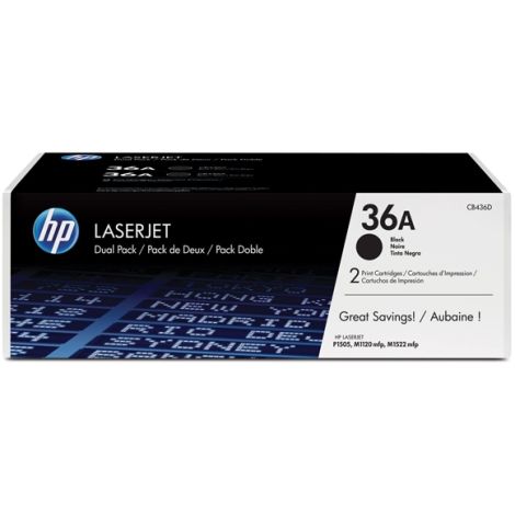 Toner HP CB436AD (36A), dvojbalení, černá (black), originál