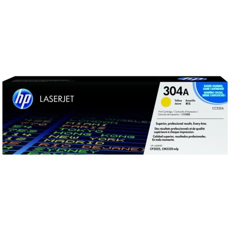 Toner HP CC532A (304A), žlutá (yellow), originál