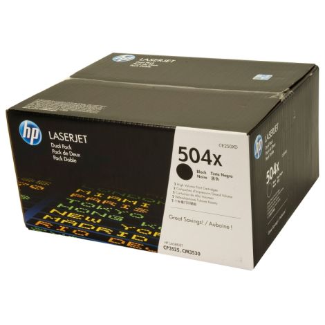 Toner HP CE250XD (504X), dvojbalení, černá (black), originál