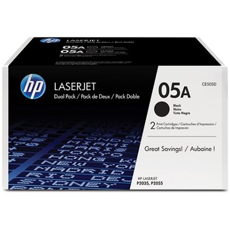 Toner HP CE505AD (05A), dvojbalení, černá (black), originál