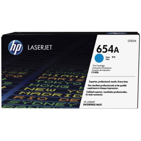 Toner HP CF331A (654A), azurová (cyan), originál