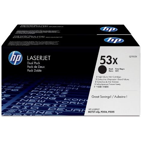 Toner HP Q7553XD (53X), dvojbalení, černá (black), originál