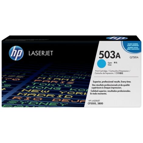 Toner HP Q7581A (503A), azurová (cyan), originál