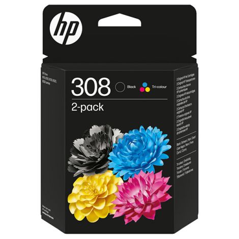 Cartridge HP 308, 6L6S6UE, CMYK, 2-pack, multipack, originál