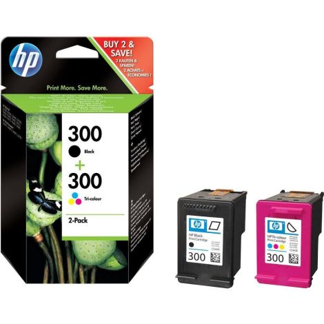 Cartridge HP 300 (CN637EE), černá, barevná, dvojbalení, multipack, originál